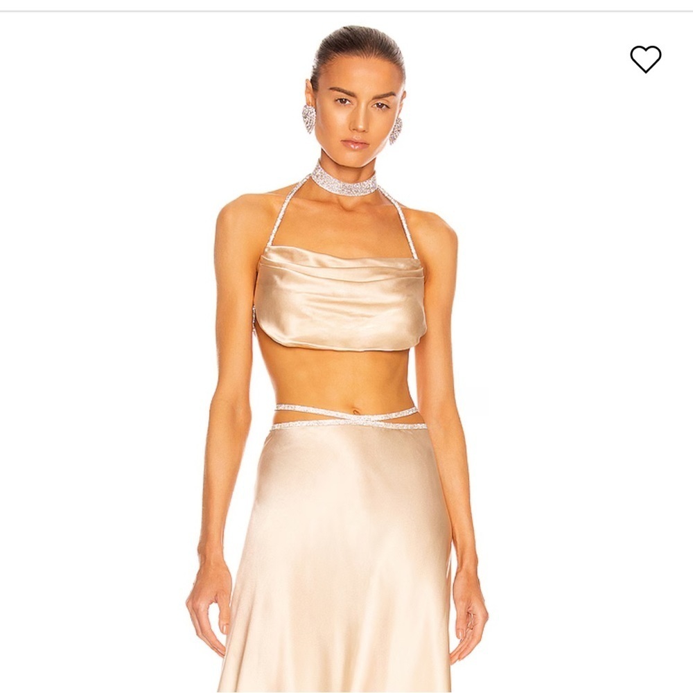 Nue studio silk top with crystal cords